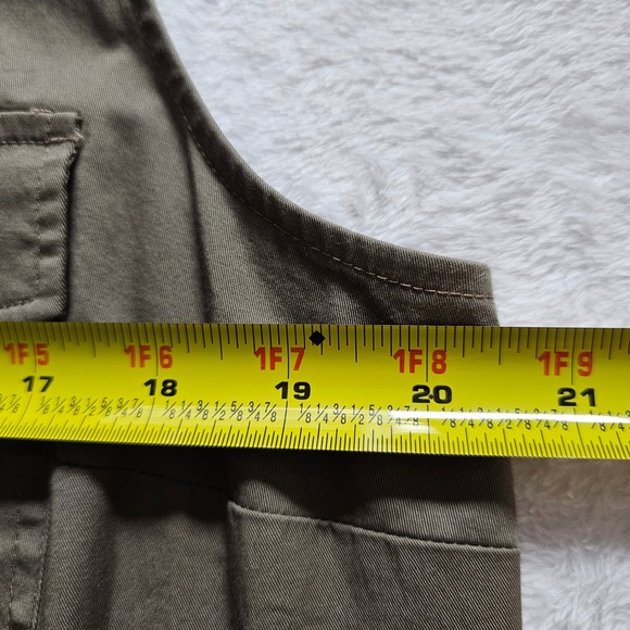 Lauren Ralph Lauren Khaki Utility Shirt Dress Belted Gold Buttons Midi Size 14 - Picture 14 of 16